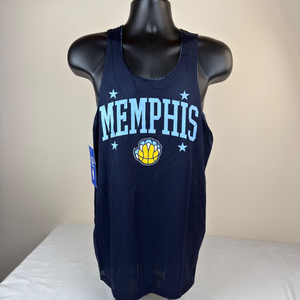 NBA Memphis Grizzlies Reversible Mesh Tank Top‎ Ultra Game Blue Navy Mens Small - Picture 11 of 12